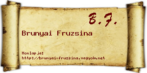 Brunyai Fruzsina névjegykártya